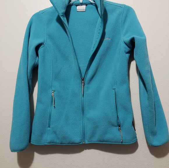 Columbia Robin's Egg Blue Womens Polartech Fleece Jacket  Size Small Full Zip - Picture 3 of 11